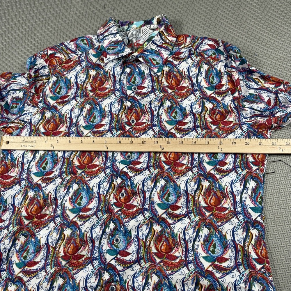 Robert Graham Men's Shirt Hilliard Textured Paisley Colorful Northchase Sz M EUC - Picture 9 of 10